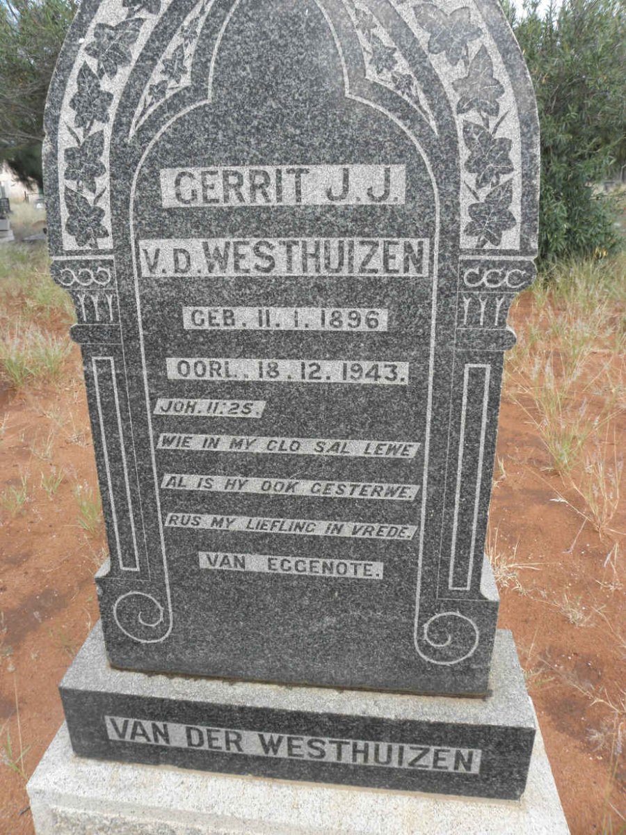WESTHUIZEN Gerrit J.J., v.d. 1896-1943