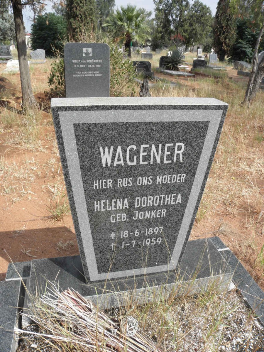 WAGENER Helena Dorothea nee JONKER 1897-1959