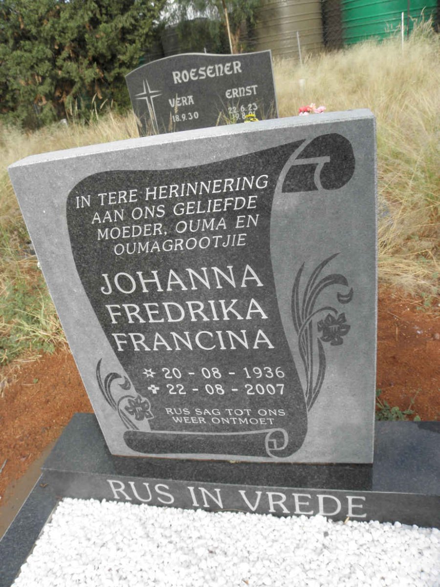 ? Johanna Fredrika Francina 1936-2007