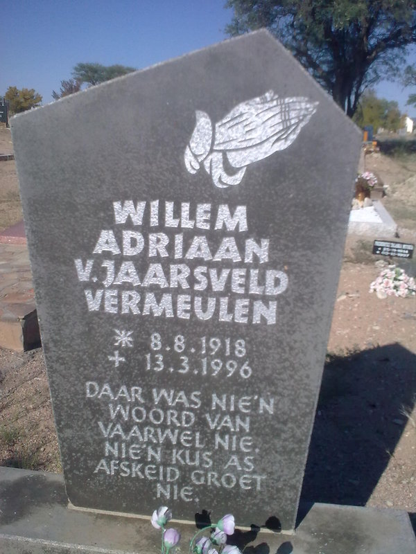 VERMEULEN Willem Adriaan van Jaarsveld 1918-1996