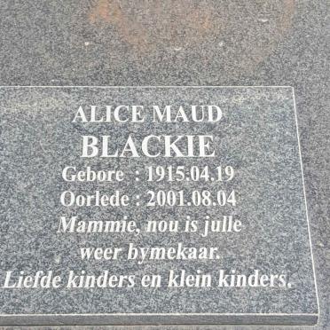 BLACKIE Alice Maud 1915-2001