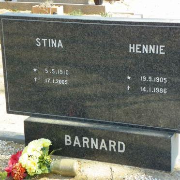 BARNARD Hennie 1905-1986 &amp; Stina 1910-2005