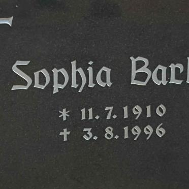 BARTH Harry 1906-1965 &amp; Sophia 1910-1996