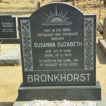 BRONKHORST Susanna Elizabeth 1885-1972