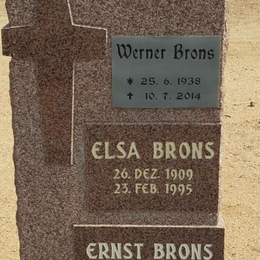 BRONS Ernst 1905-1977 :: BRONS Elsa 1909-1995 :: BRONS Werner 1938-2014
