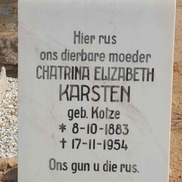 KARSTEN Chatrina Elizabeth nee KOTZE 1883-1954