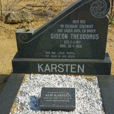 KARSTEN Gideon Theodorus 1917-1968 &amp; Alie 1918-2010