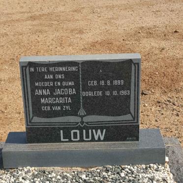 LOUW Anna Jacoba Margarita nee VAN ZYL 1899-1963
