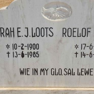 LOOTS Roelof A. 1896-1954 &amp; Sarah E.J. 1900-1985