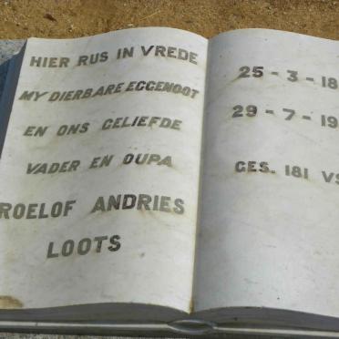 LOOTS Roelof Andries 1863-1945
