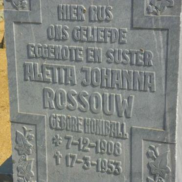 ROSSOUW Aletta Johanna nee HONIBALL 1908-1953