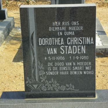 STADEN Dorothea Christina, van 1906-1980