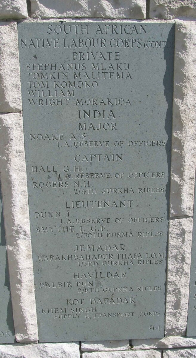 Wall Panel 94. Other South African wartime casualties