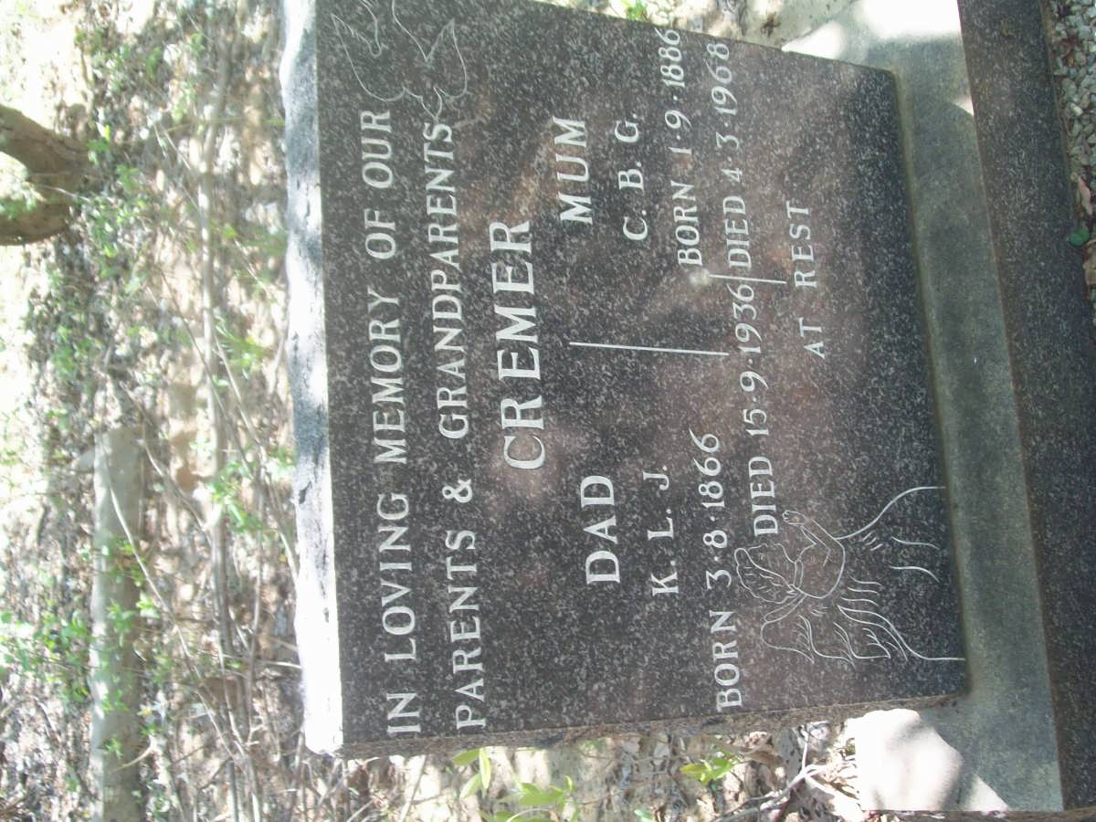 CREMER K.L.J. 1866-1936 & C.B.G. 1886-1968