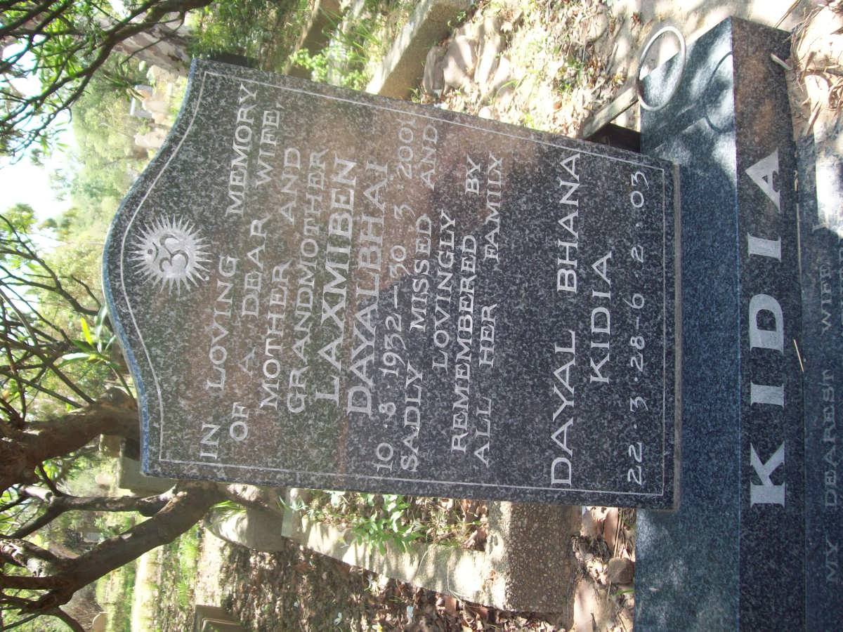 KIDIA Dayal Bhana 1928-2003 & Laxmiben Dayalbhai 1932-2011