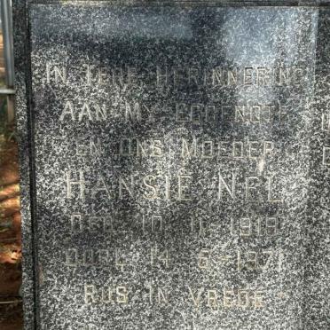 NEL Hansie 1919-1971