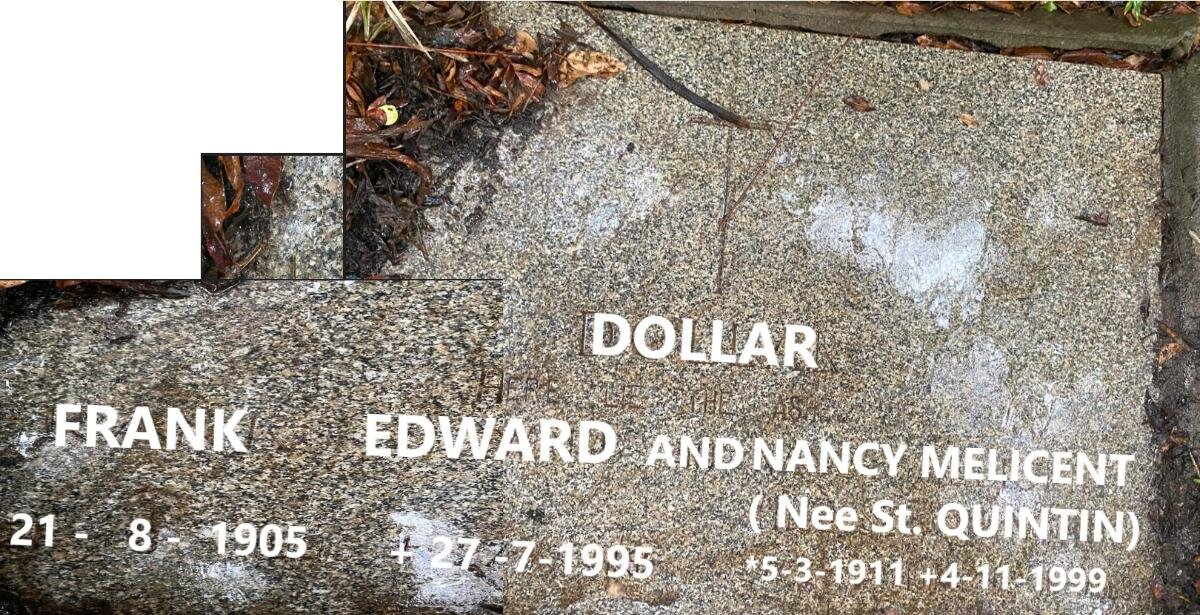DOLLAR Frank Edward 1905-1995 & Nancy Melicent ST. QUINTIN 1911-1999