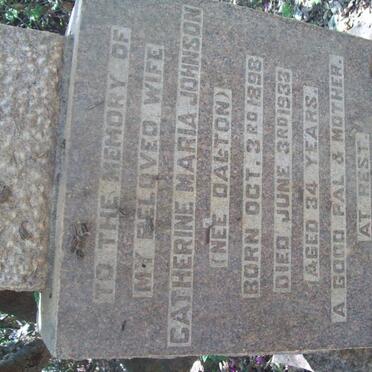 JOHNSON Catherine Maria nee DALTON 1898-1933