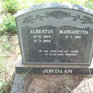 JORDAAN Albertus 1905-1969 &amp; Margaretha 1910-