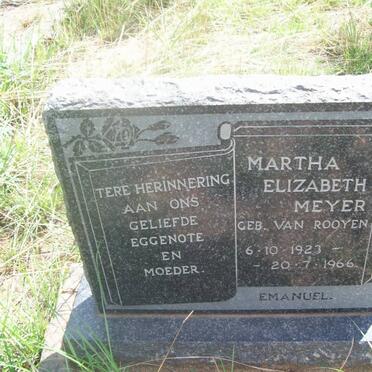 MEYER Martha Elizabeth nee VAN ROOYEN 1923-1966