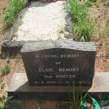 ROOYEN Elsie Memory, van 1930-1970