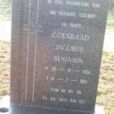 BEER Coenraad Jacobus Benjamin, de 1934-1985