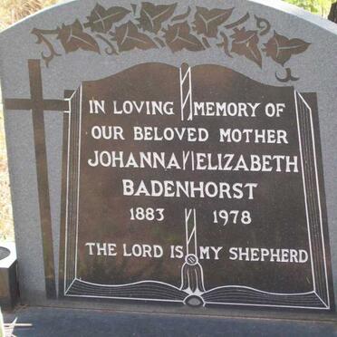 BADENHORST Johanna Elizabeth 1883-1978