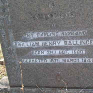 BALLINGER William Henry 1880-1942