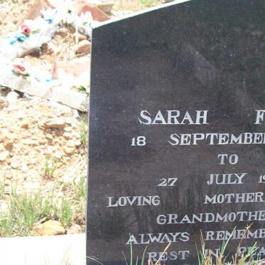 FINCH  Sarah 1928-1994