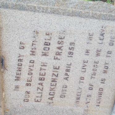 FRASER Elizabeth Noble Mackenzie -1953