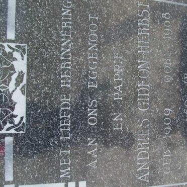 HERBST Andries Gideon 1909-1968