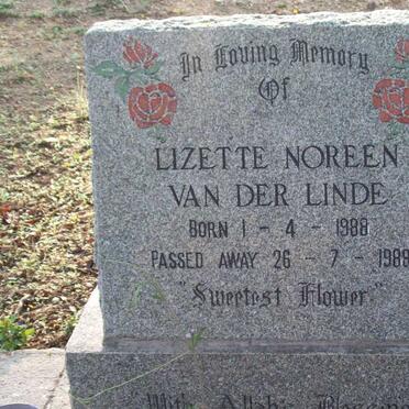 LINDE Lizette Noreen, van der 1988-1988