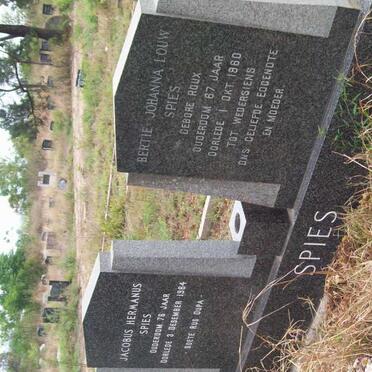 SPIES Jacobus Hermanus -1964  &amp; Bertie Johanna Louw ROUX -1960