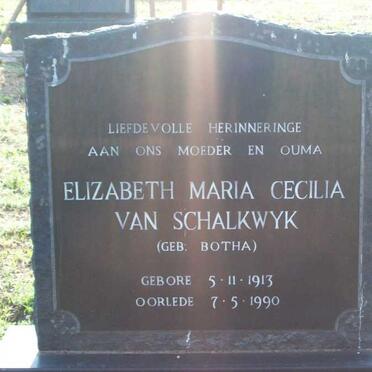 SCHALKWYK Elizabeth Maria Cecilia, van nee BOTHA 1913-1990