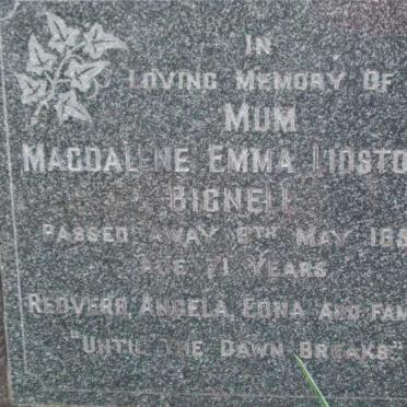 BIGNELL Magdalene Emma Lidstone -1955