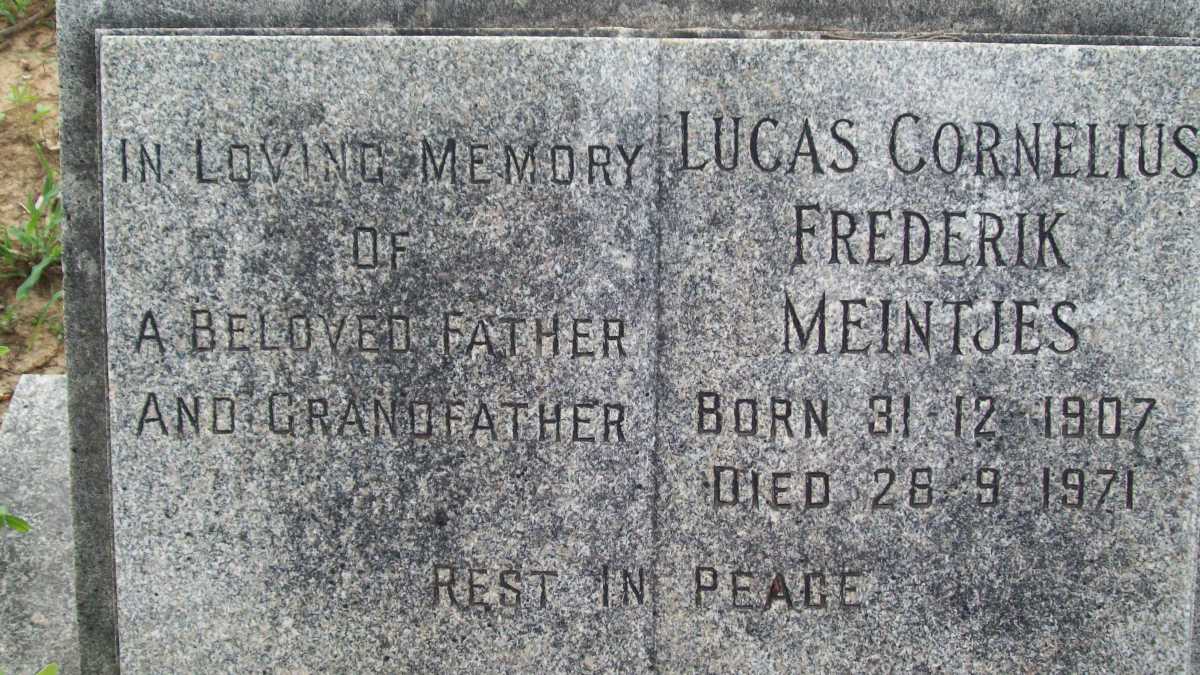 MEINTJES Lucas Cornelius Frederik 1907-1971