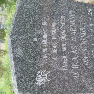 RENSBURG Nicholas Marthinus, van 1913-1978