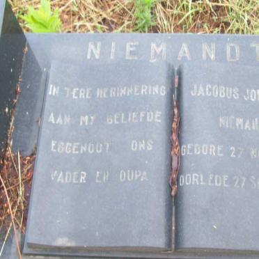NIEMANDT Jacobus Johannes 1905-1973