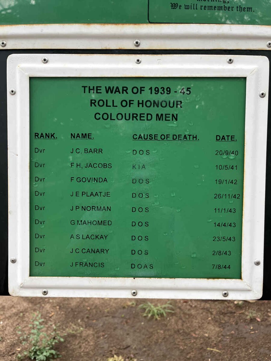 11. Roll of Honour: 1939-1945 War 