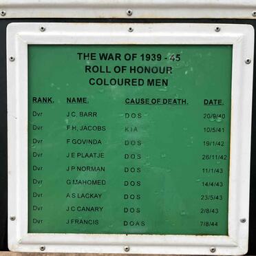 11. Roll of Honour: 1939-1945 War 