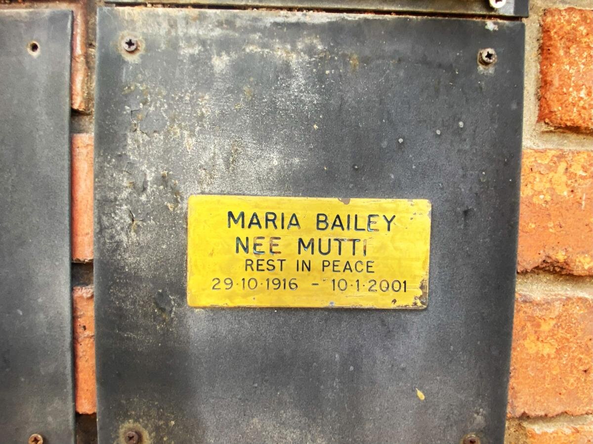 BAILEY Maria nee MUTTI 1916-2001