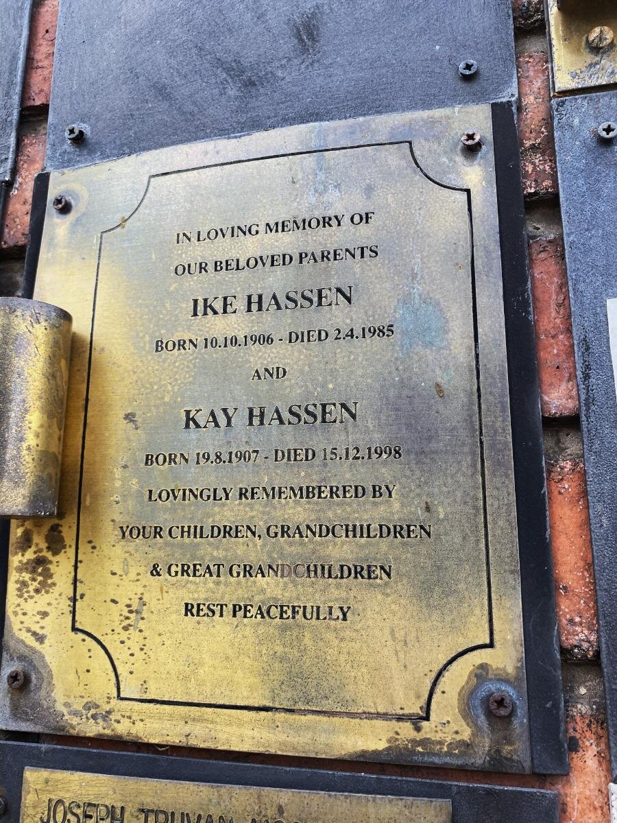 HASSEN Ike 1906-1985 & Kay 1907-1998