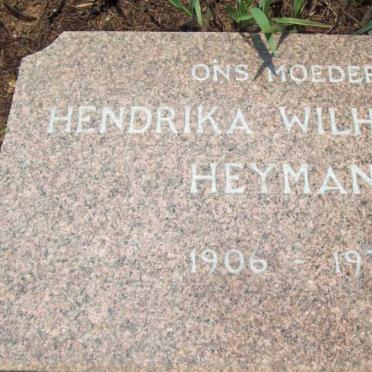 HEYMANS Hendrika Wilhelmina 1906-1978