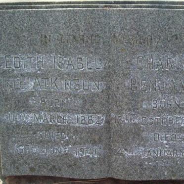 ? Charles Benjamin 1874-1960 &amp; Edith Isabel  ATKINSON 1882-1941