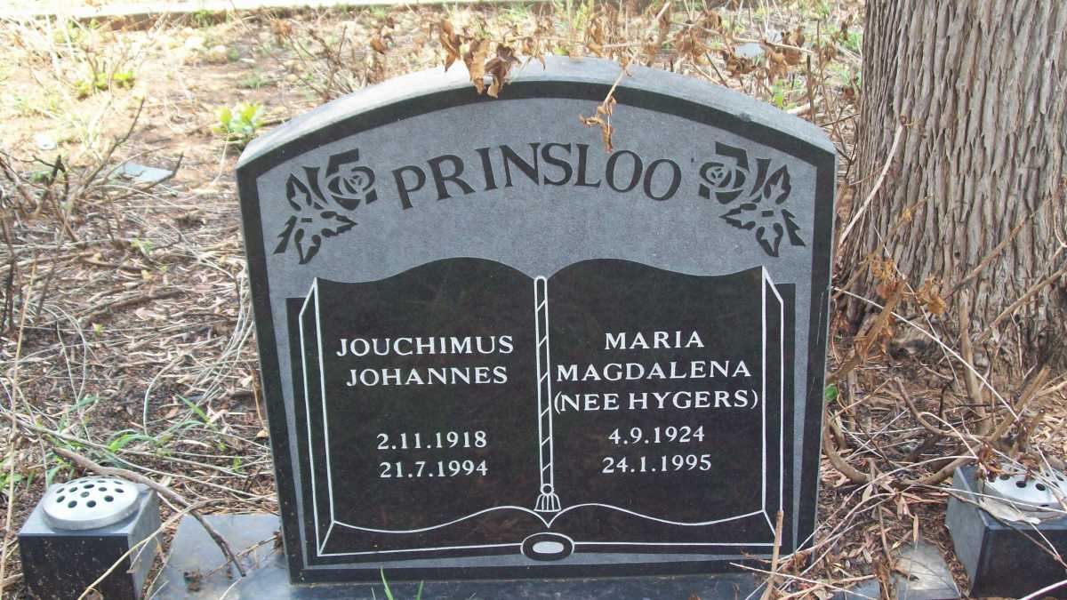PRINSLOO Jouchimus Johannes 1918-1994 & Maria Magdalena HYGERS 1924-1995