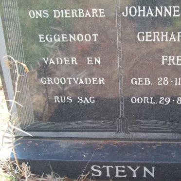 STEYN Johannes Gerhardus Frederik 1898-1971