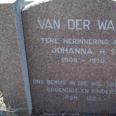WALT Johanna H.S., van der 1908-1970
