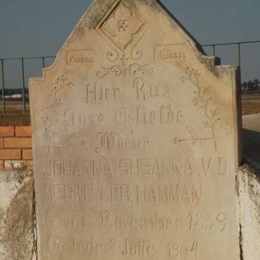 MERWE Johanna Susanna, v.d. nee HAMMAN 1839-1904